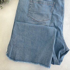 JJill High Rise Cropped Denim Jeans Raw Hem 20W